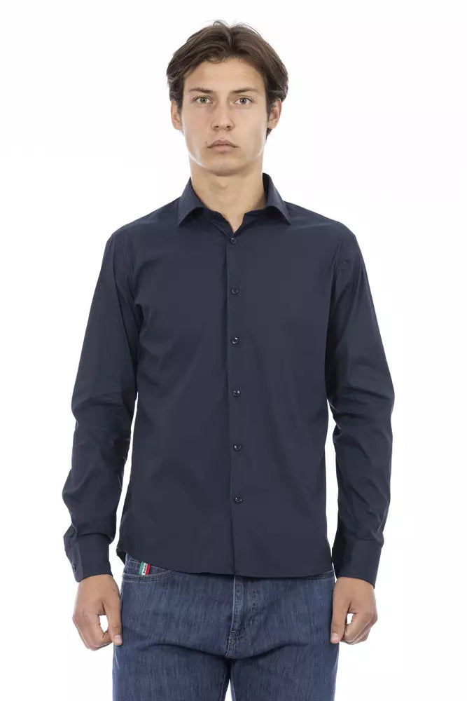 Blue Cotton Men Shirt - SEHABRANDS