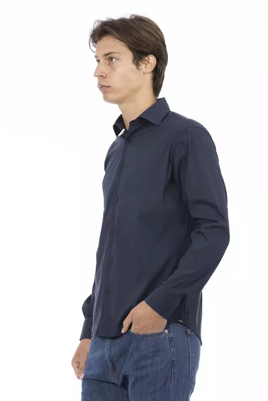 Blue Cotton Men Shirt - SEHABRANDS