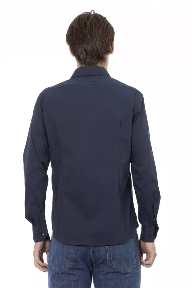 Blue Cotton Men Shirt - SEHABRANDS