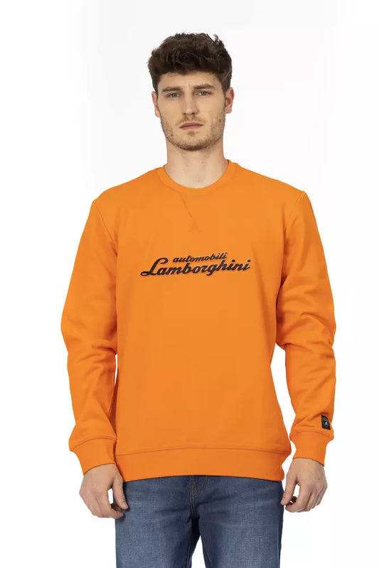 Orange Cotton Men Sweater - SEHABRANDS