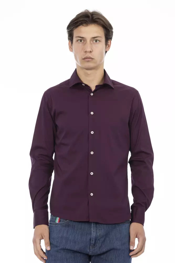 Bordeaux Cotton Men Shirt - SEHABRANDS