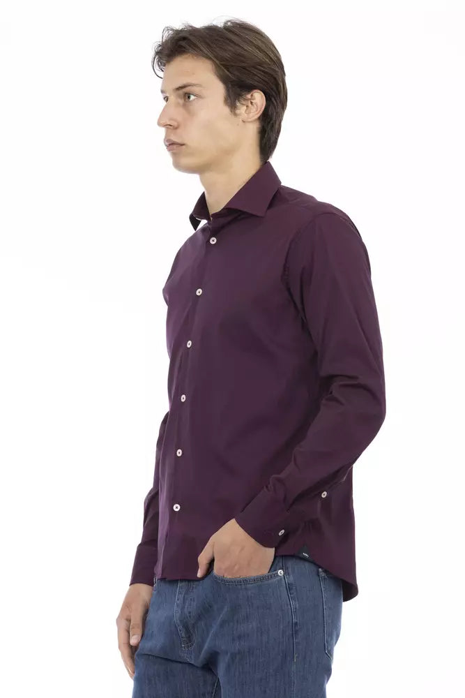 Bordeaux Cotton Men Shirt - SEHABRANDS