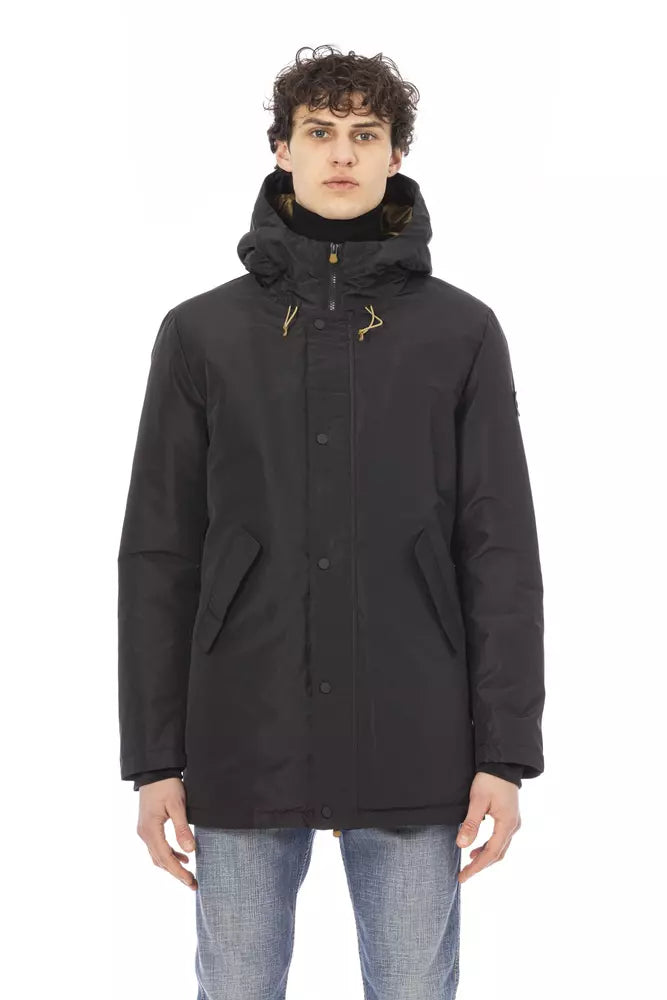 Black Polyester Men Jacket - SEHABRANDS