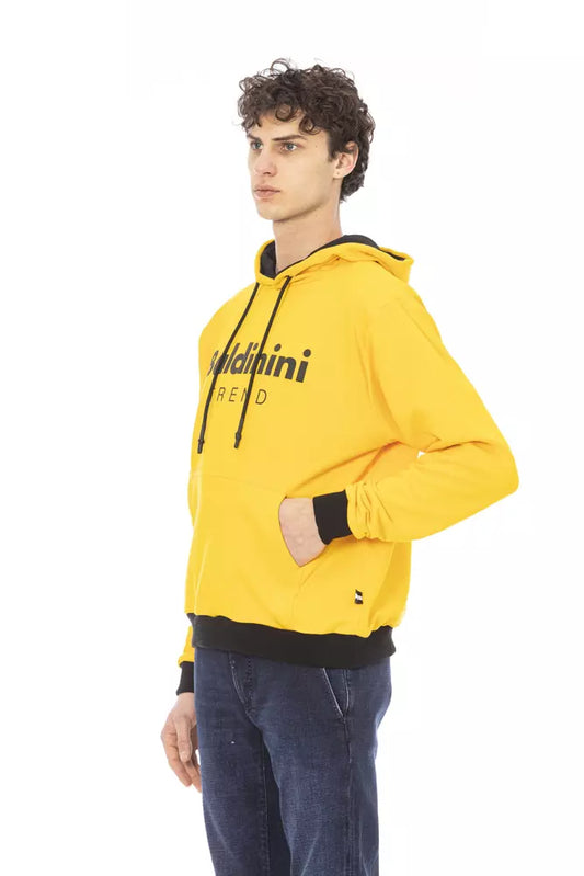 Yellow Cotton Men Hoodie - SEHABRANDS