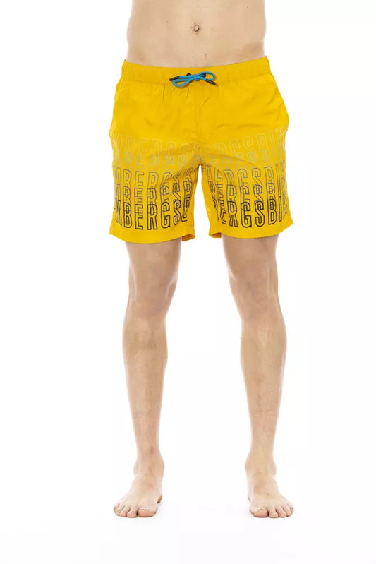 Yellow Polyester Men Swim Short - SEHABRANDS