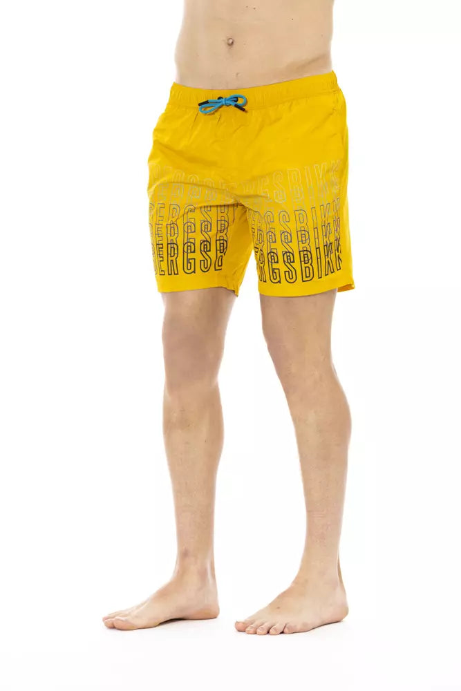 Yellow Polyester Men Swim Short - SEHABRANDS