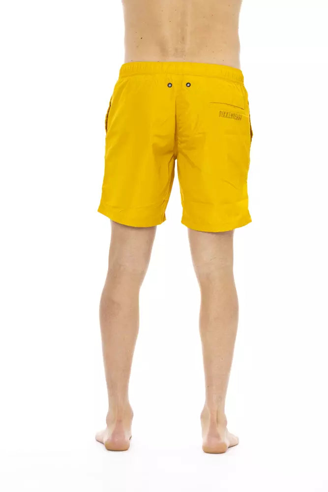 Yellow Polyester Men Swim Short - SEHABRANDS