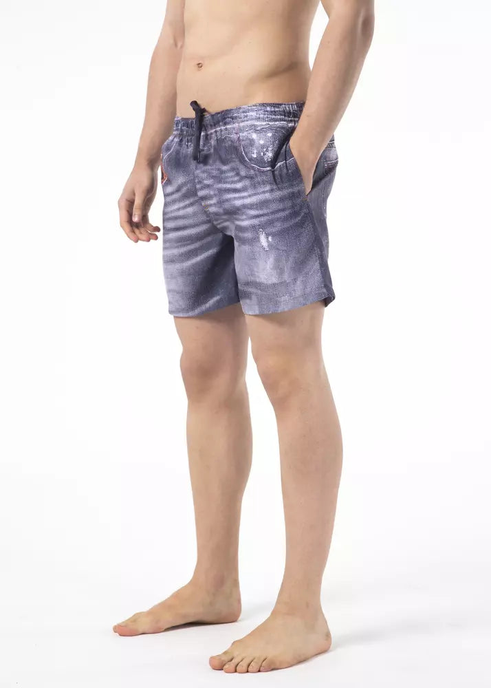 Blue Polyester Men Swimwear - SEHABRANDS