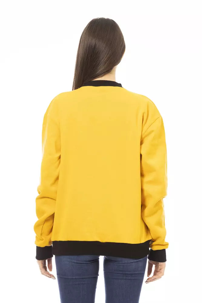 Yellow Cotton Women Sweater - SEHABRANDS