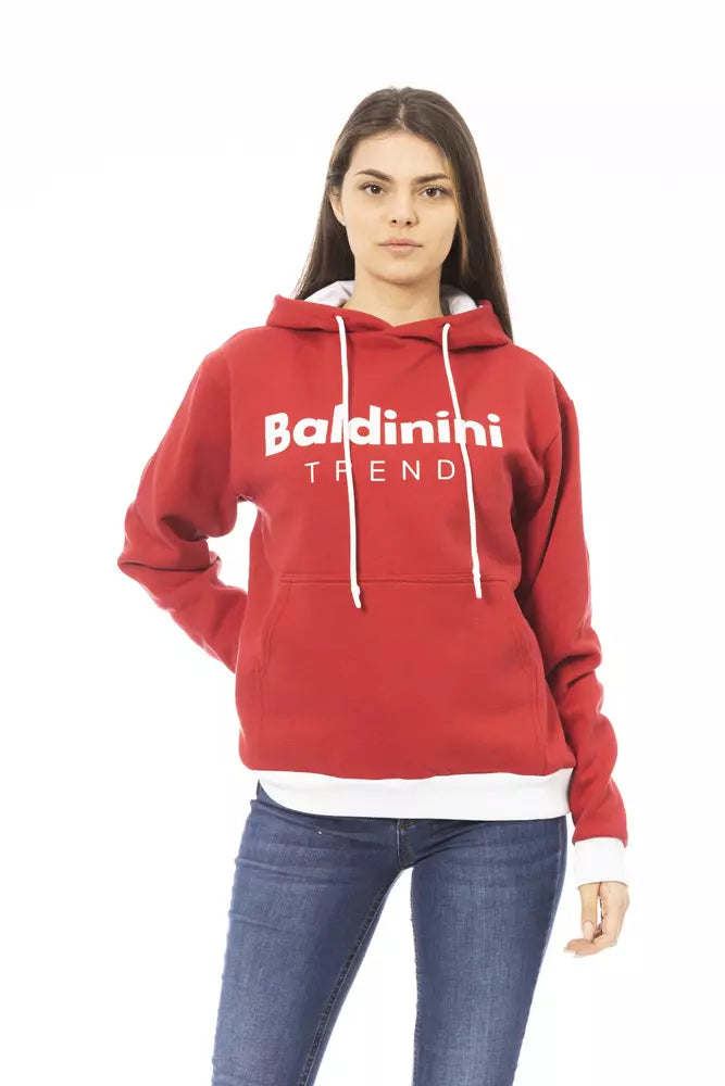 Red Cotton Women Hoodie - SEHABRANDS