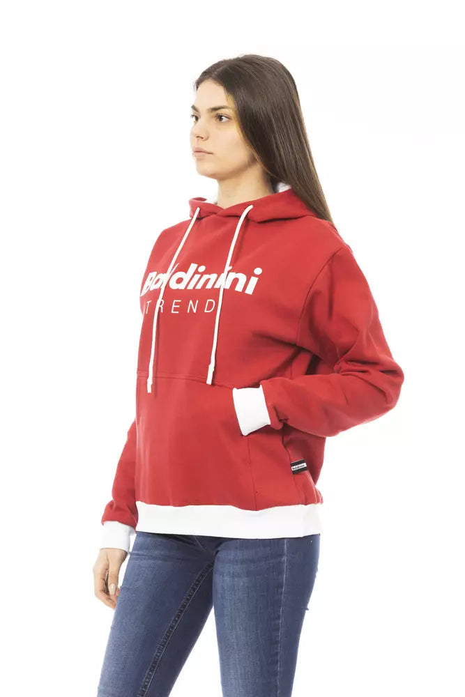 Red Cotton Women Hoodie - SEHABRANDS