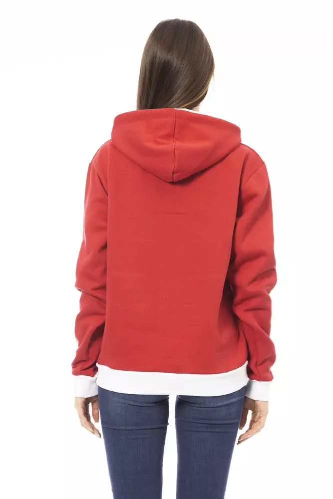 Red Cotton Women Hoodie - SEHABRANDS