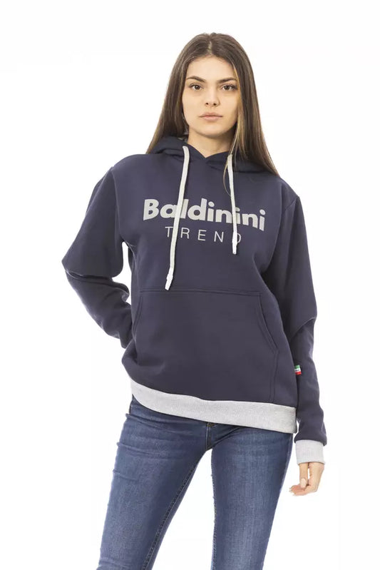 Blue Cotton Women Hoodie - SEHABRANDS