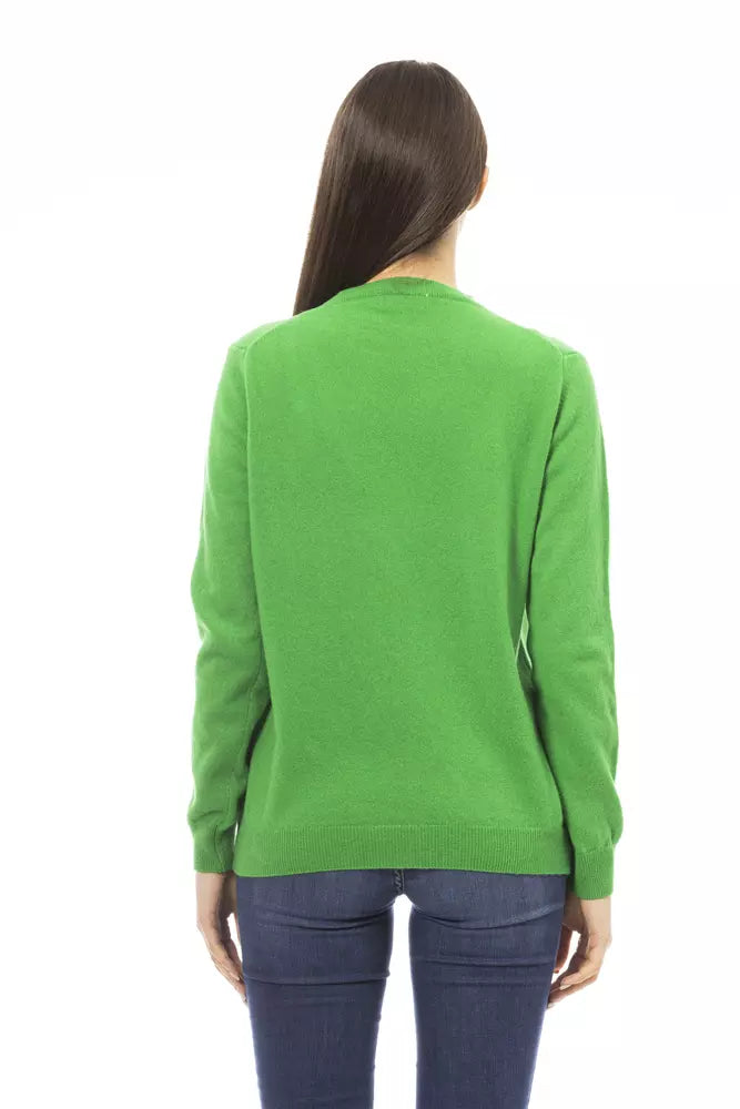 Green Wool Women Sweater - SEHABRANDS