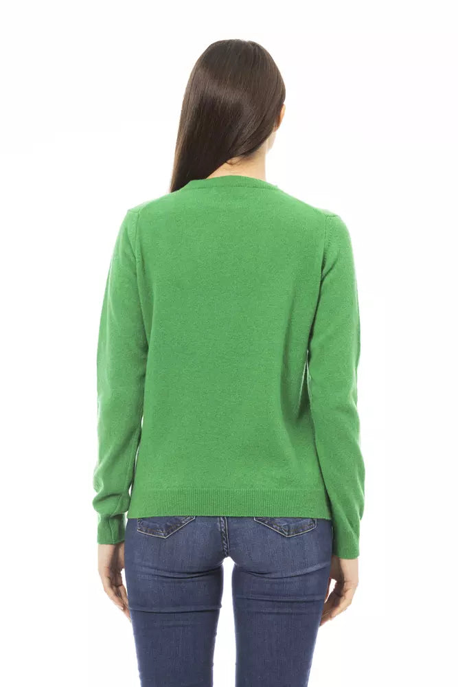 Green Wool Women Sweater - SEHABRANDS