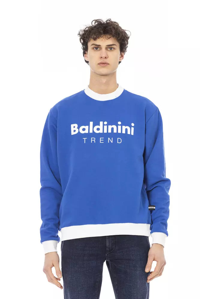 Blue Cotton Men Sweater - SEHABRANDS