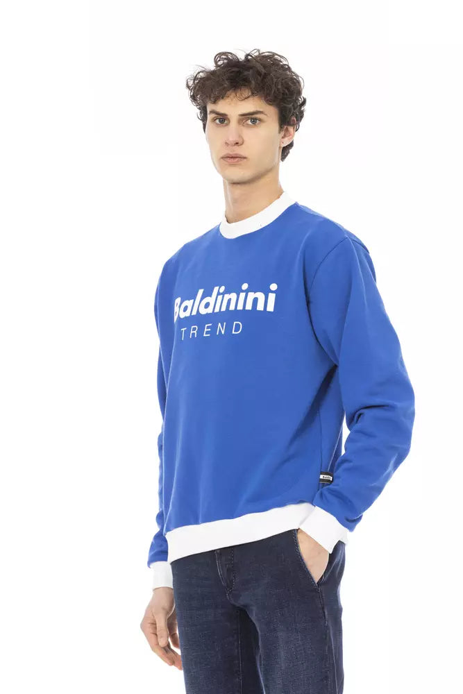 Blue Cotton Men Sweater - SEHABRANDS