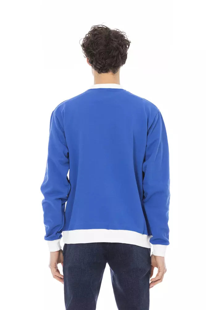 Blue Cotton Men Sweater - SEHABRANDS