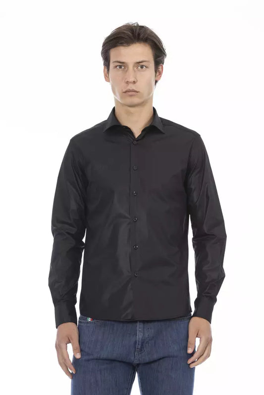 Black Polyester Men Shirt - SEHABRANDS