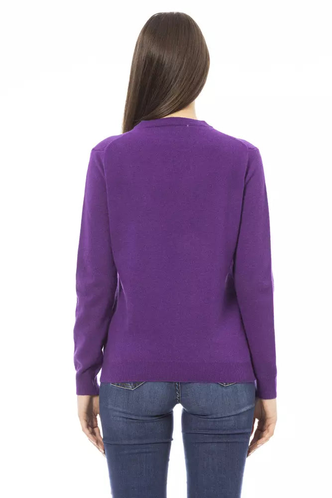 Purple Wool Women Sweater - SEHABRANDS