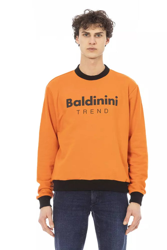 Orange Cotton Men Sweater - SEHABRANDS