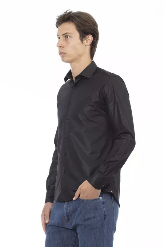 Black Polyester Men Shirt - SEHABRANDS