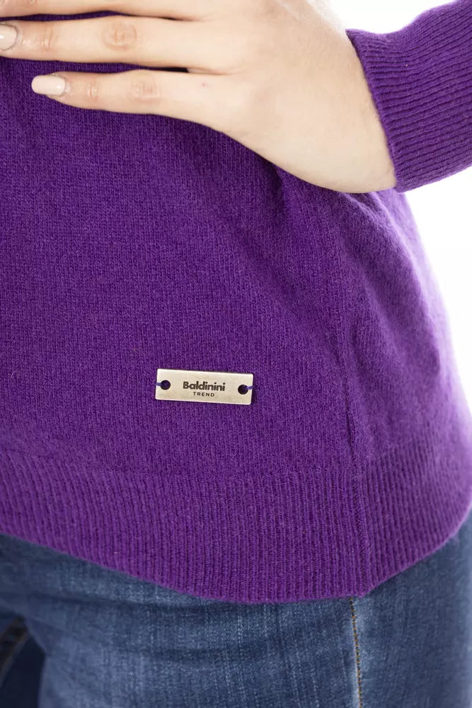 Purple Wool Women Sweater - SEHABRANDS