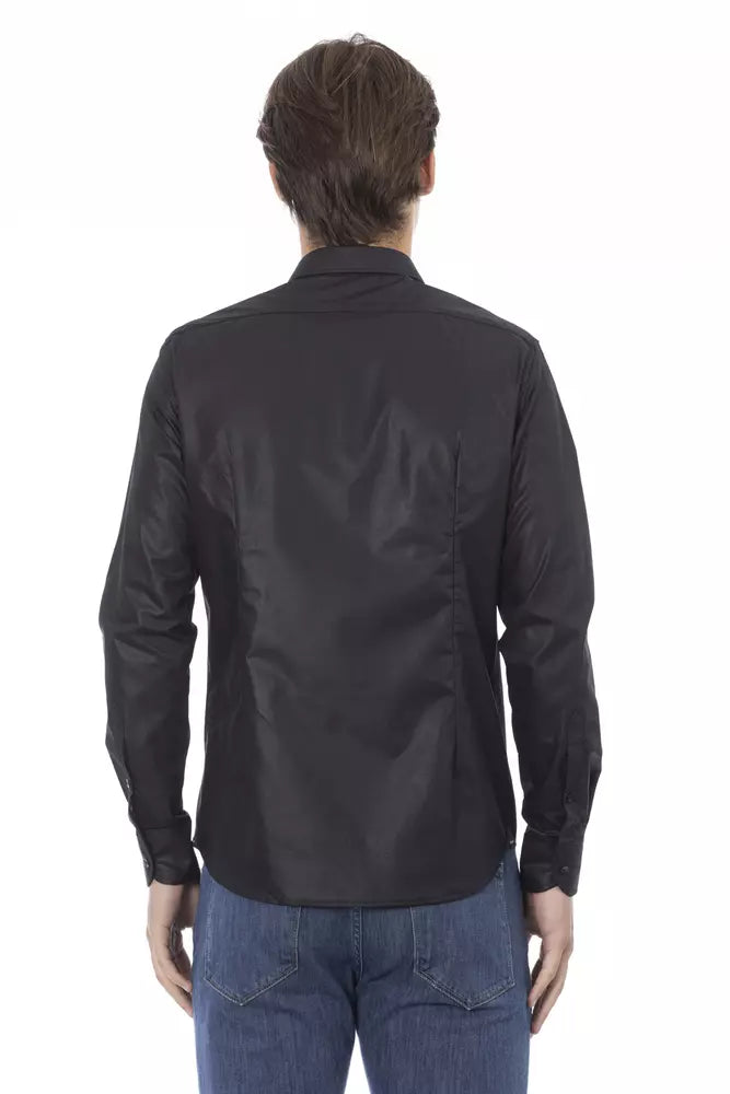 Black Polyester Men Shirt - SEHABRANDS