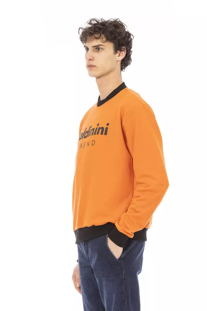 Orange Cotton Men Sweater - SEHABRANDS