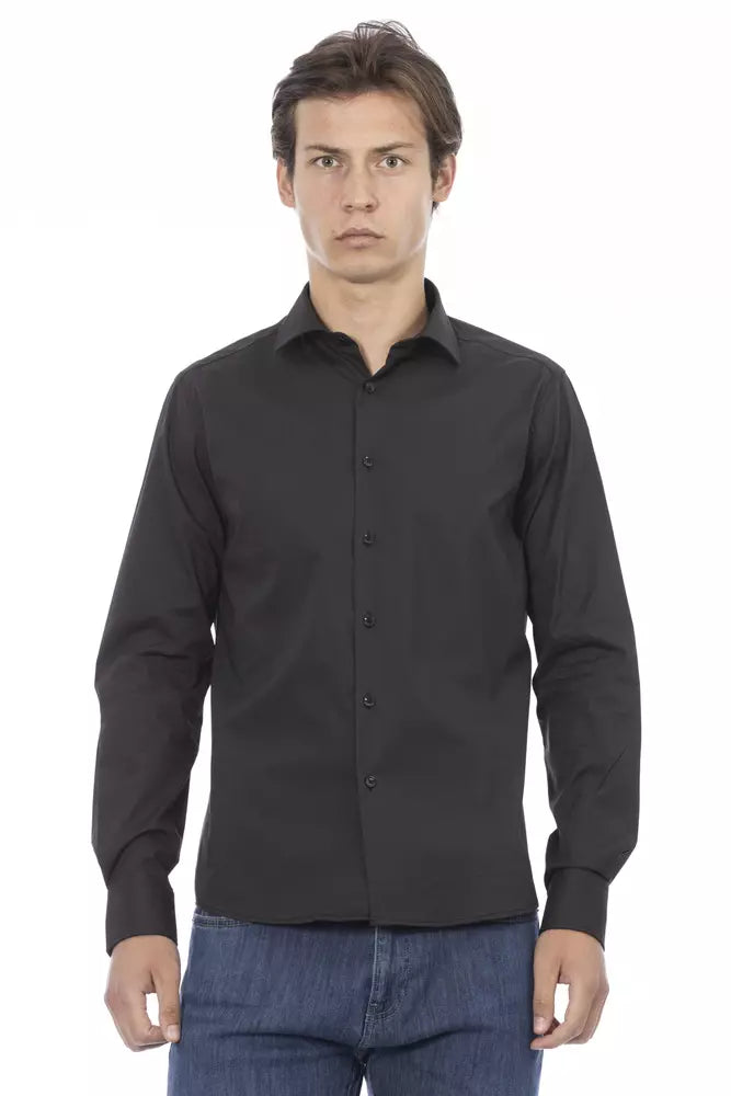 Gray Cotton Men Shirt - SEHABRANDS