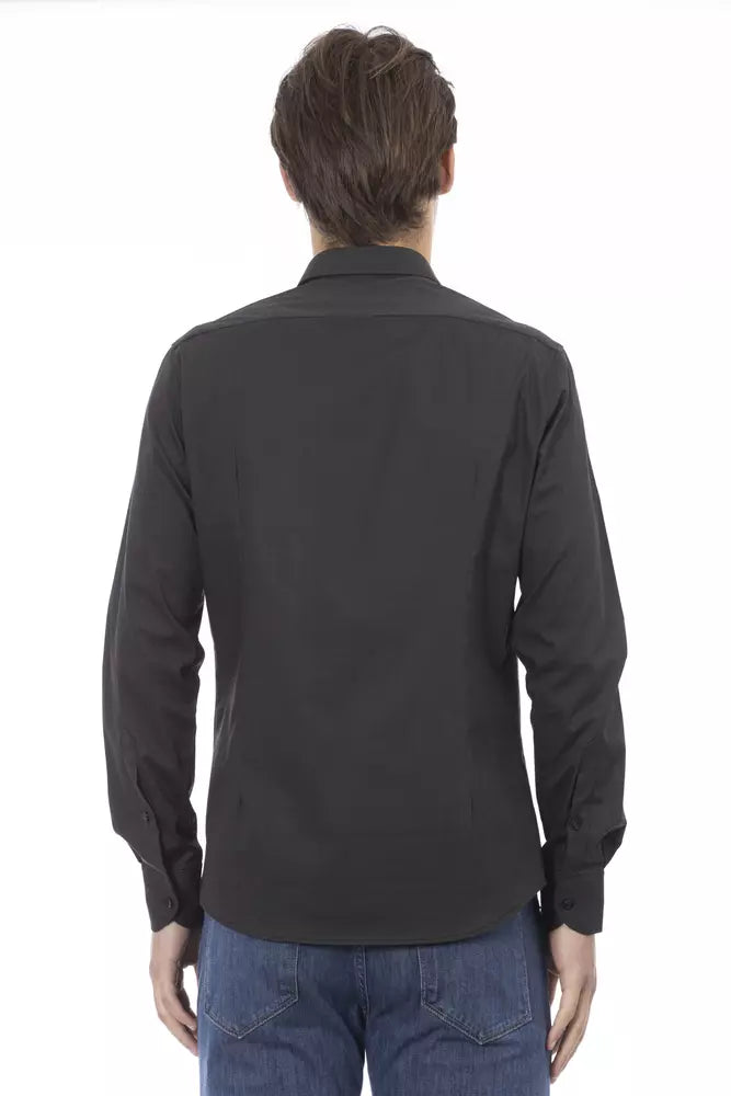 Gray Cotton Men Shirt - SEHABRANDS