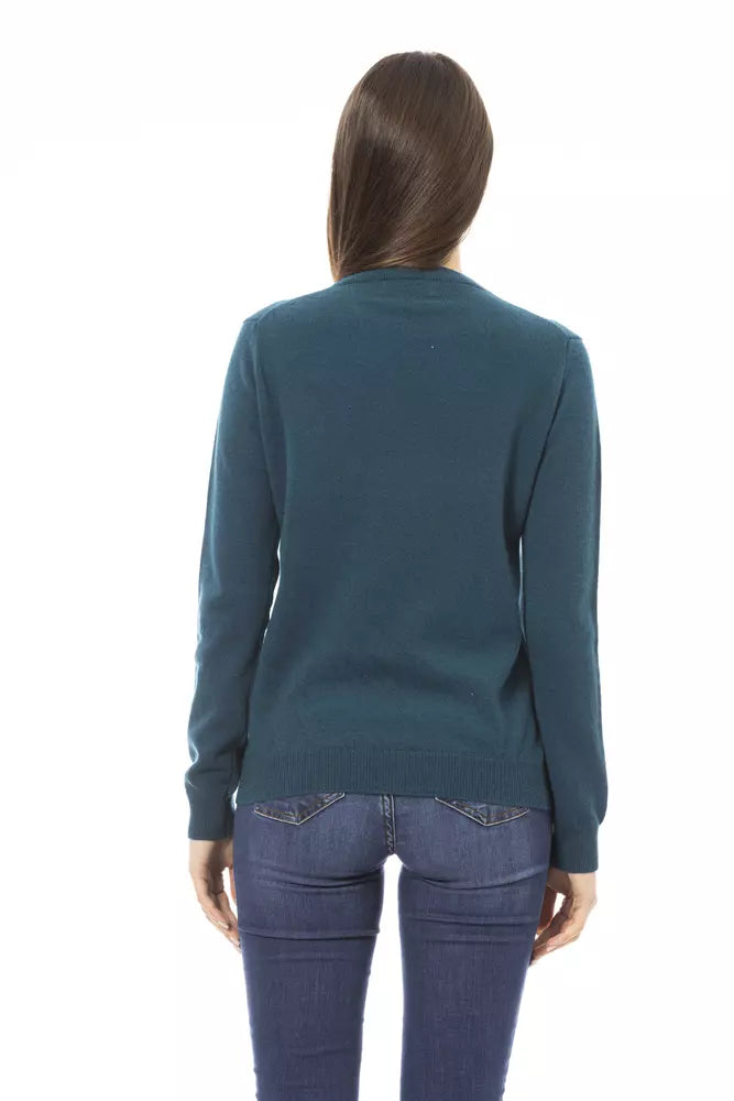 Green Wool Women Sweater - SEHABRANDS