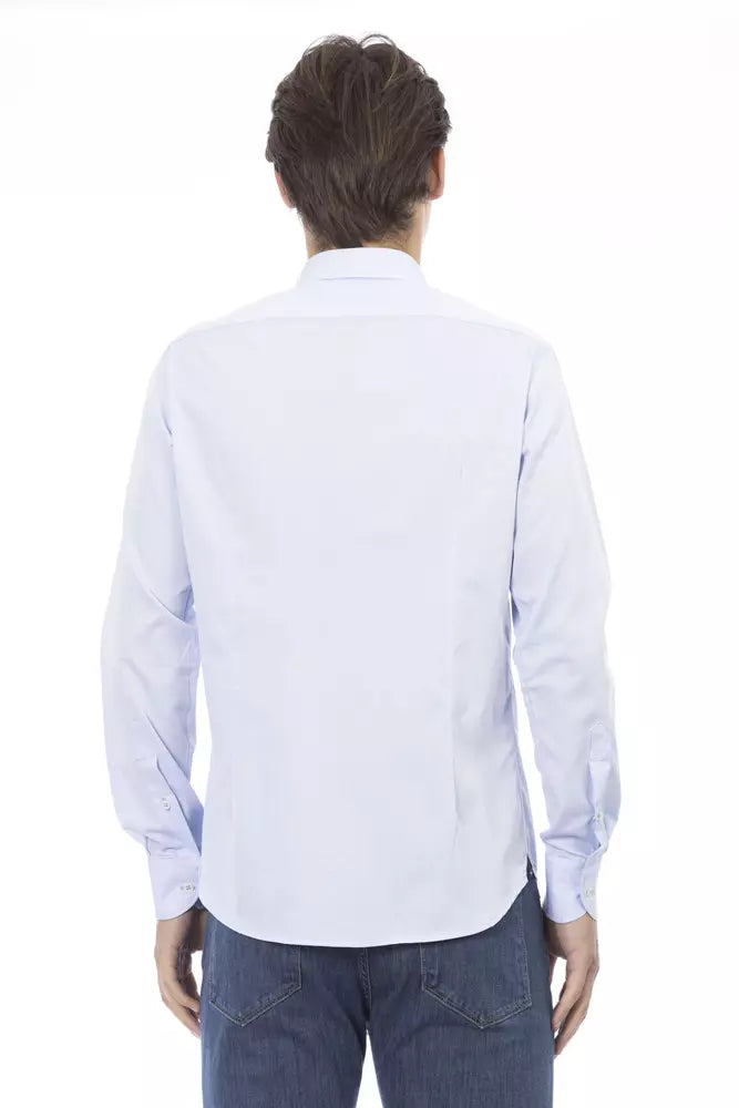 Light Blue Cotton Men Shirt - SEHABRANDS