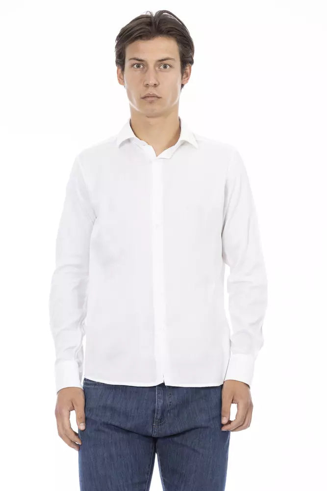 White Cotton Men Shirt - SEHABRANDS