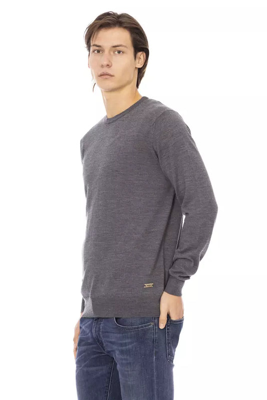 Gray Fabric Men Sweater - SEHABRANDS