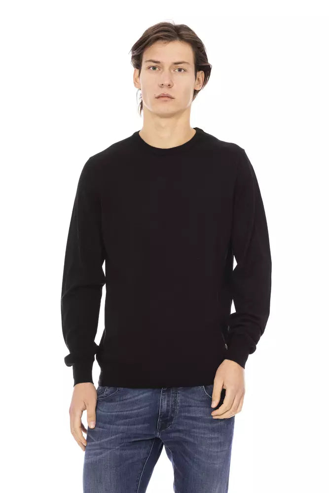 Black Fabric Men Sweater - SEHABRANDS