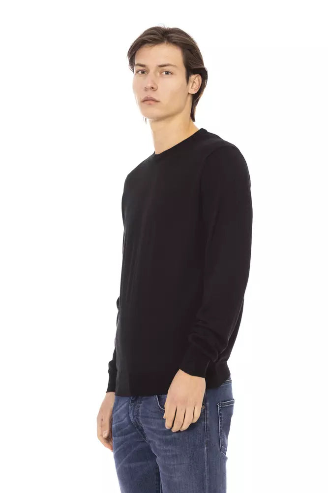 Black Fabric Men Sweater - SEHABRANDS