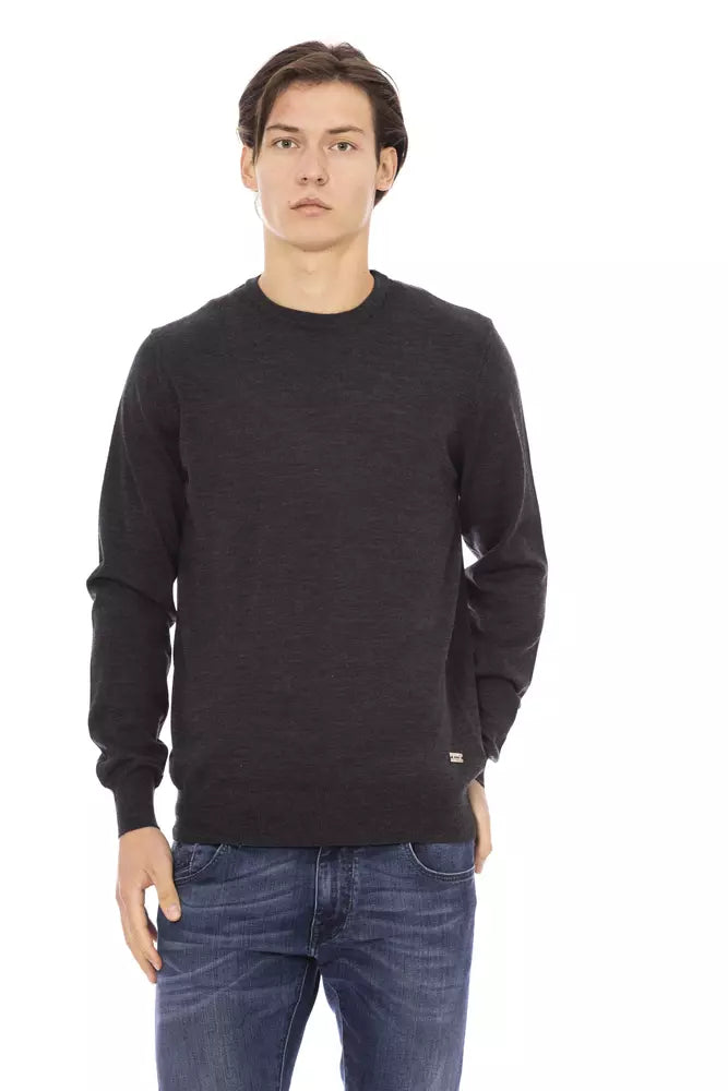 Gray Fabric Men Sweater - SEHABRANDS