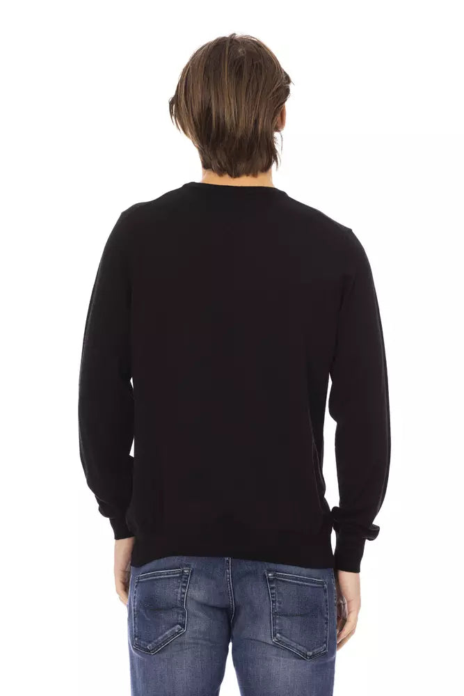 Black Fabric Men Sweater - SEHABRANDS