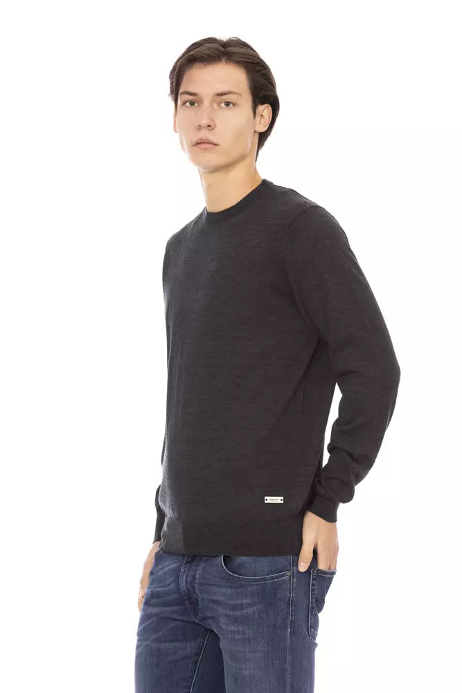 Gray Fabric Men Sweater - SEHABRANDS