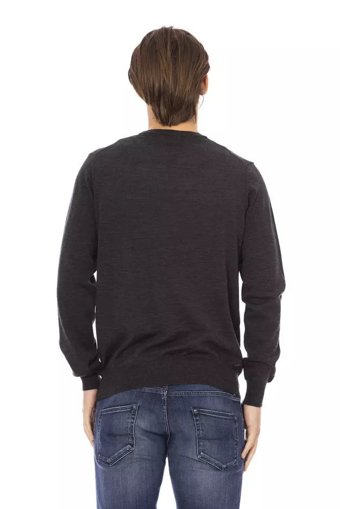 Gray Fabric Men Sweater - SEHABRANDS