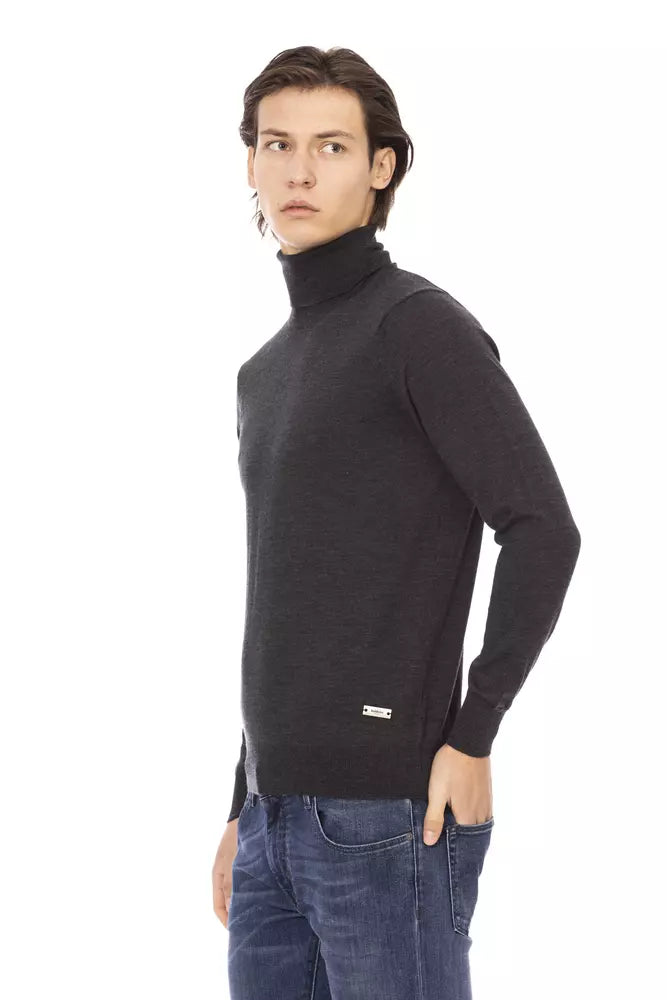 Gray Fabric Men Sweater - SEHABRANDS