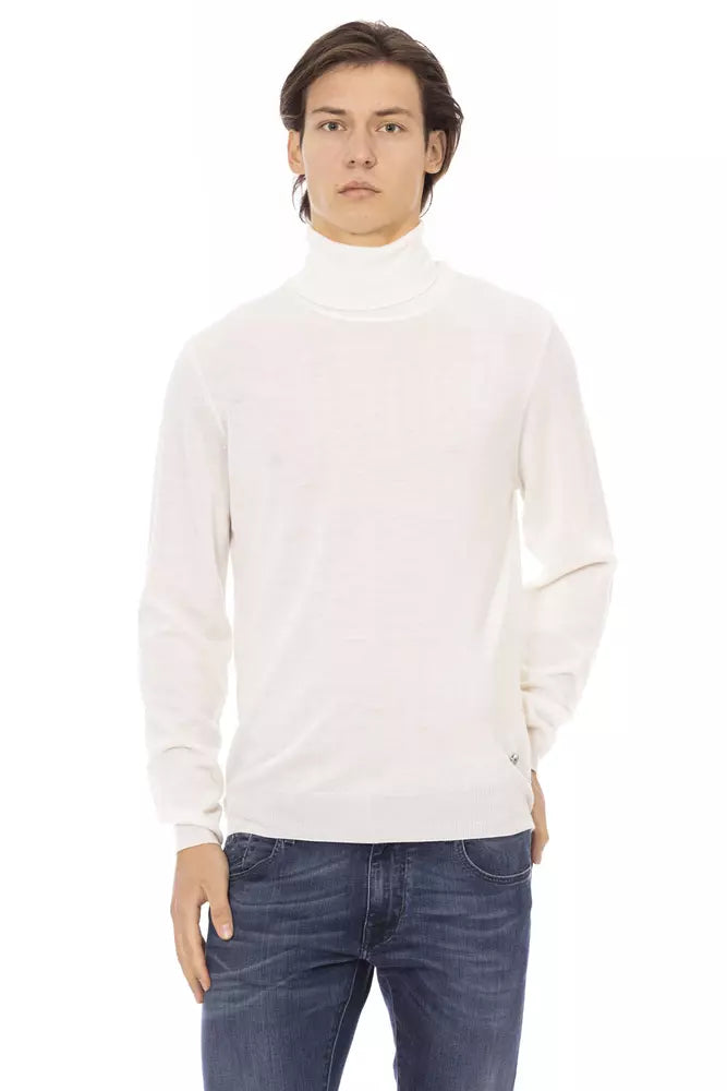 White Fabric Men Sweater - SEHABRANDS