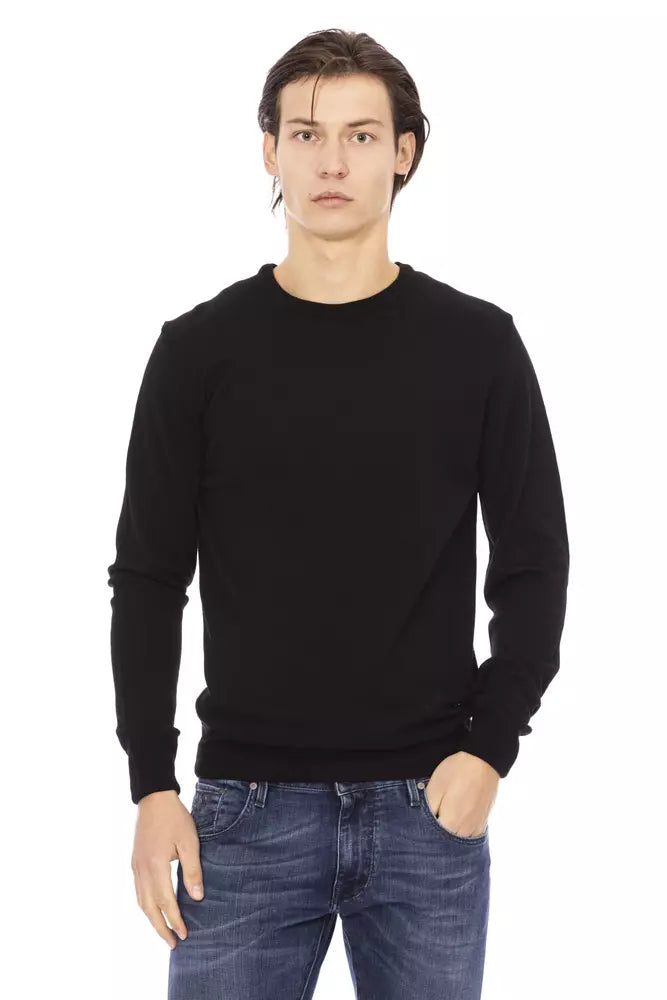 Black Fabric Men Sweater - SEHABRANDS