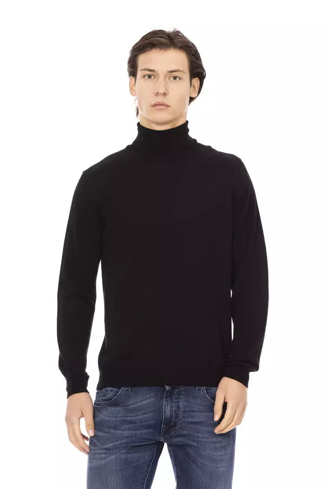 Black Fabric Men Sweater - SEHABRANDS