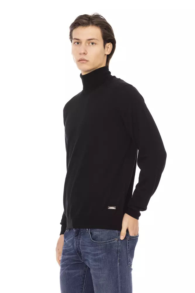 Black Fabric Men Sweater - SEHABRANDS