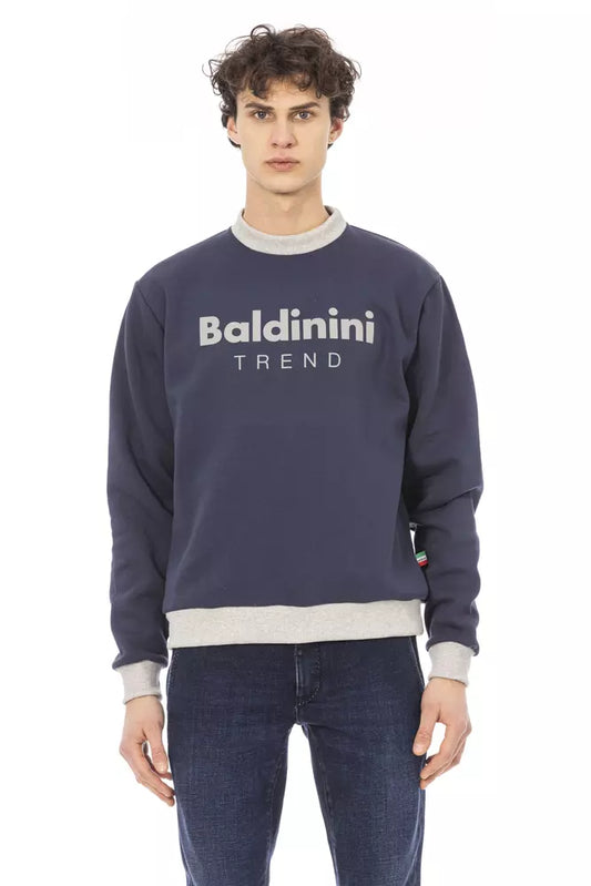 Blue Cotton Men Sweater - SEHABRANDS