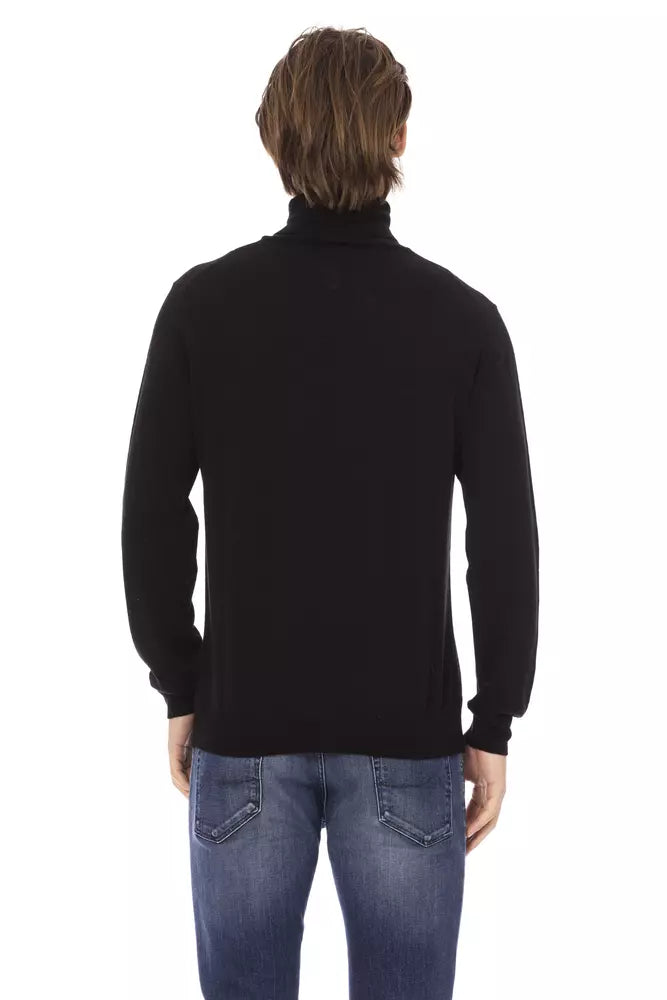 Black Fabric Men Sweater - SEHABRANDS