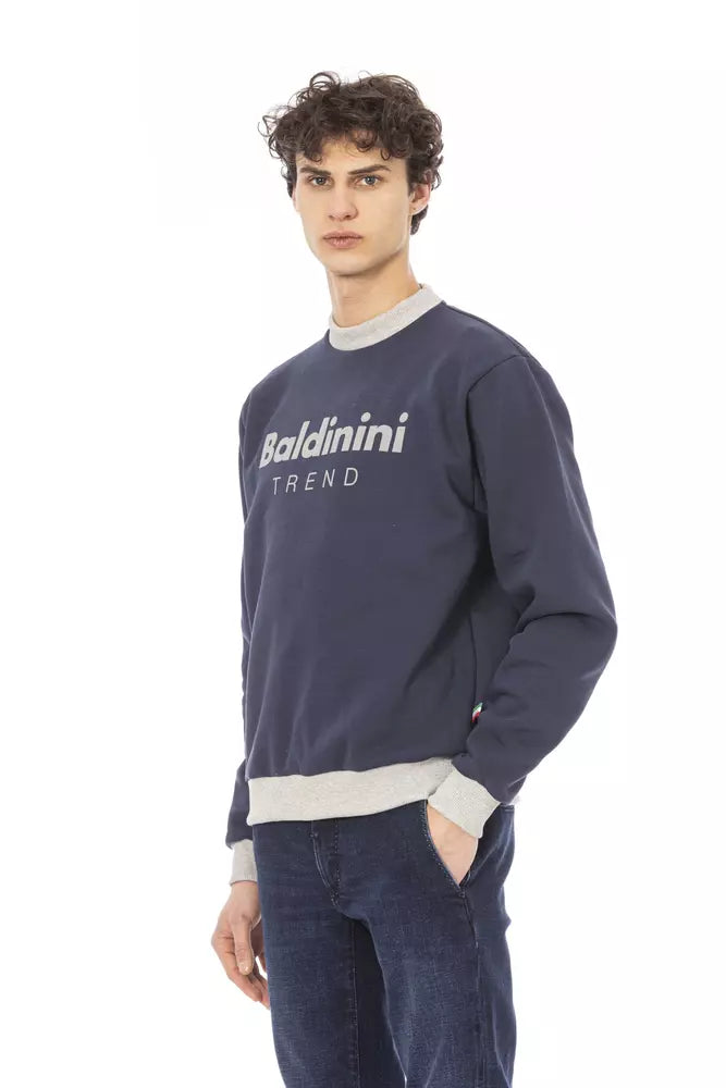 Blue Cotton Men Sweater - SEHABRANDS