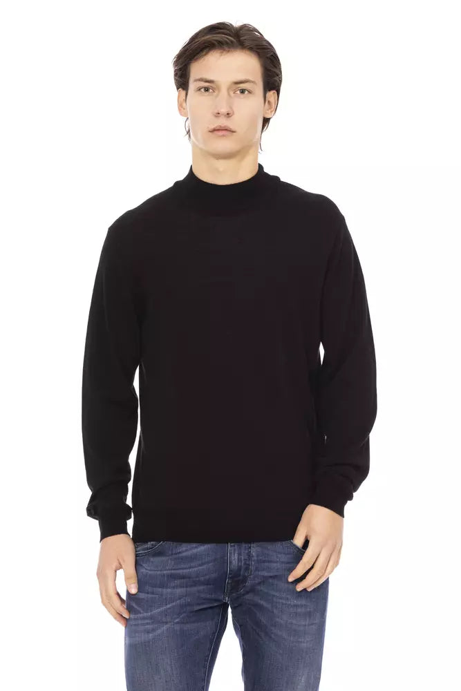 Black Fabric Men Sweater - SEHABRANDS